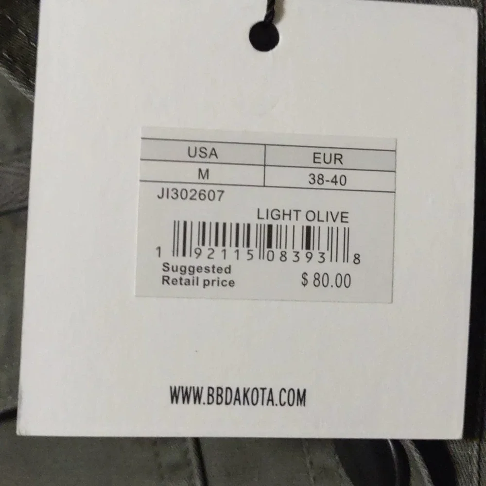 Jack by BB Dakota Ready For It Cotton Canvas Jacket Green Medium - Picture 8 of 10